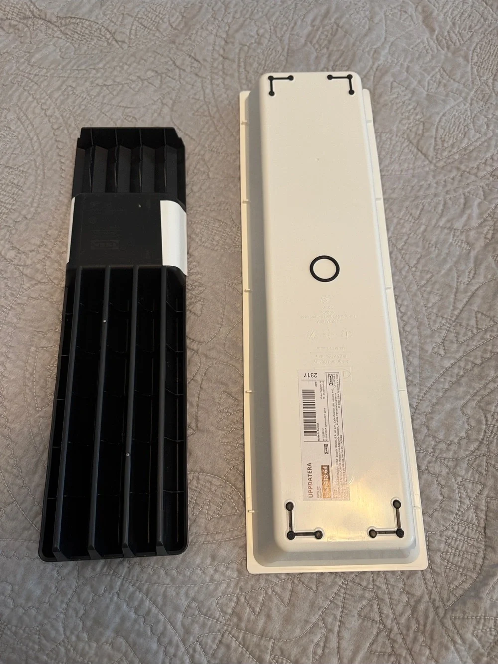 IKEA White Drawer Tray with Black Removable Utensil Insert